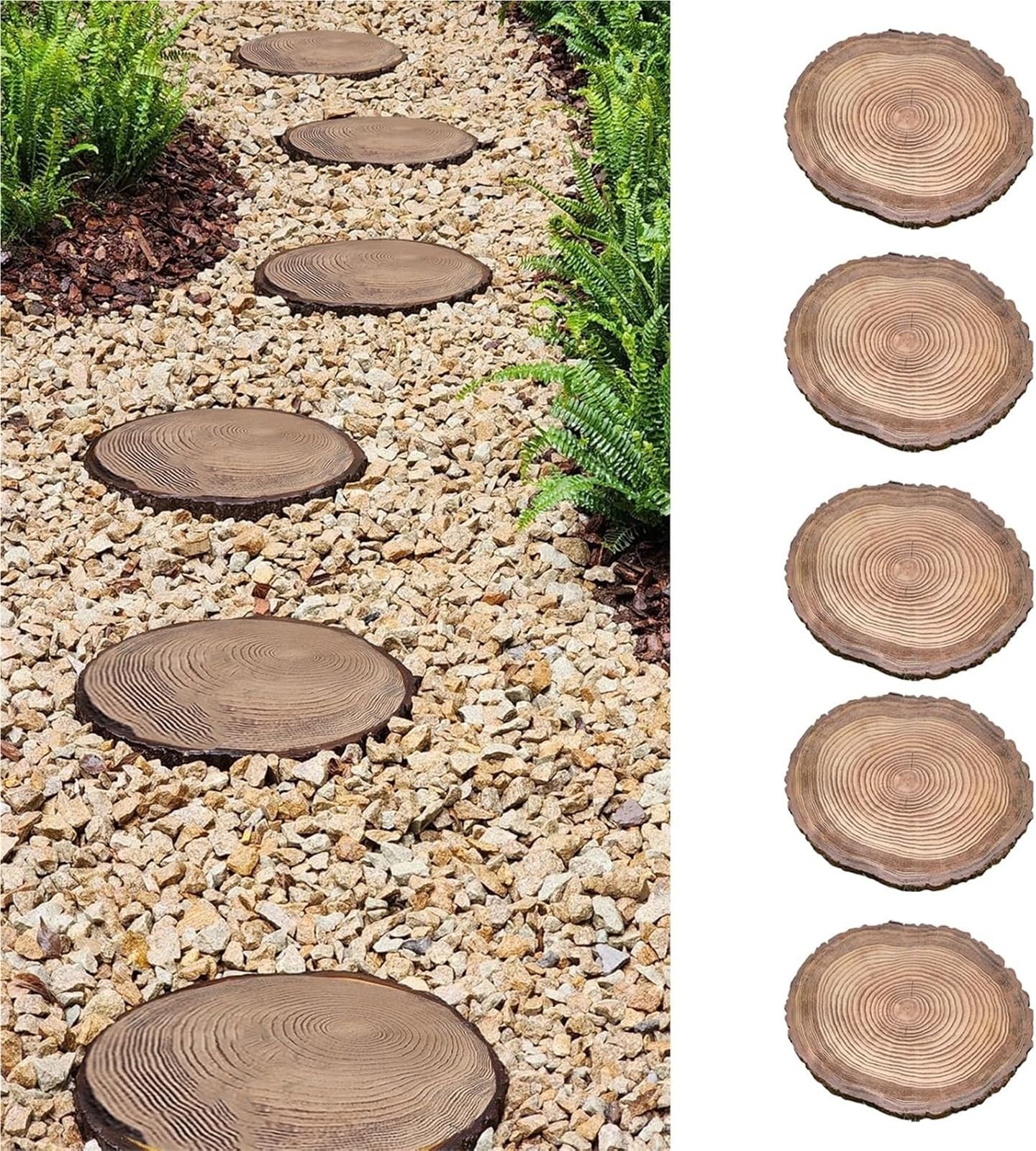 Amazon.co.jp: 踏み石屋外、屋外飛び石、外側のログテクスチャ敷石